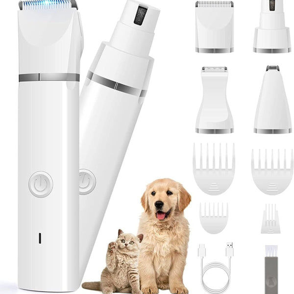 Pet Grooming Kit Clippers, Trimmer, and Nail Grinder.