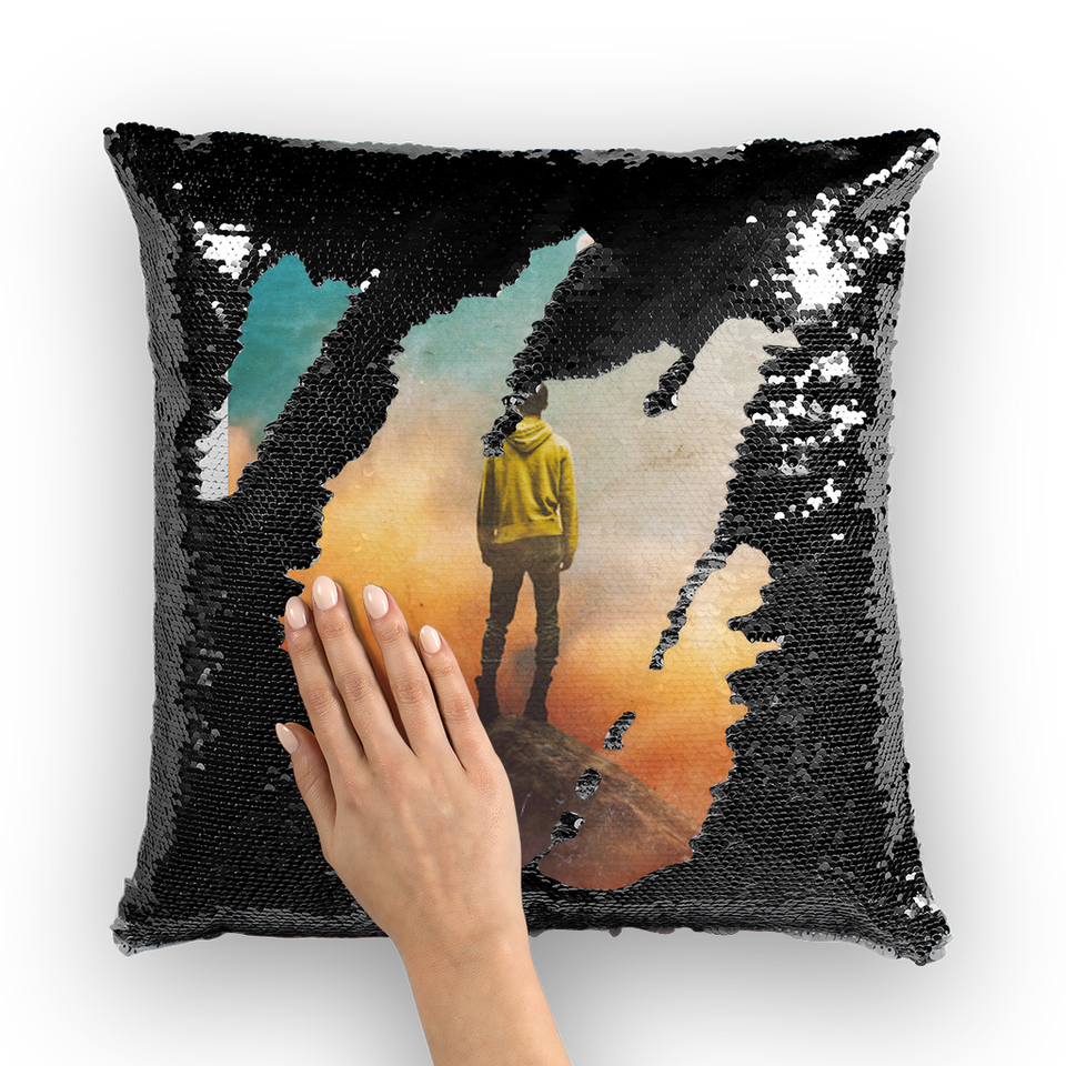 So Far From Me Sequin Cushion Cover