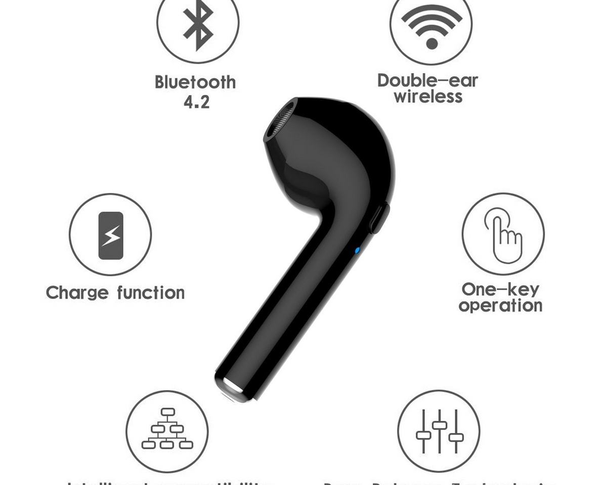 Dual Chamber Wireless Bluetooth Earphones With Charging Box